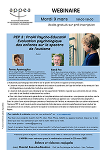 affiche Webinaire PEP 3 : Profil Psycho-Educatif - Evaluation psychologique des enfants sur le spectre de l’autisme