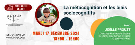 bandeau Webinaire gratuit - La métacognition et les biais sociocognitifs