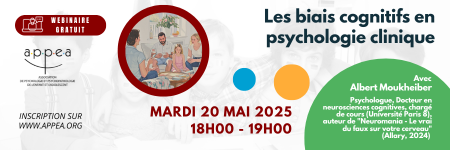 bandeau Webinaire gratuit - Les biais cognitifs en psychologie clinique